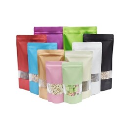 Colour Matt Transparent Stand Pouch Bag
