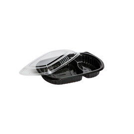 Black Compartment Plastic Container